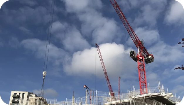 Crane lifting heavy load